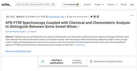 Atr Ftir Spectroscopy Coupled With Chemical And Chemometric Analysis To