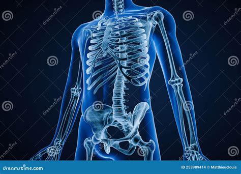 Anterior Or Front View Of Xray Image Of Accurate Human Skeletal System