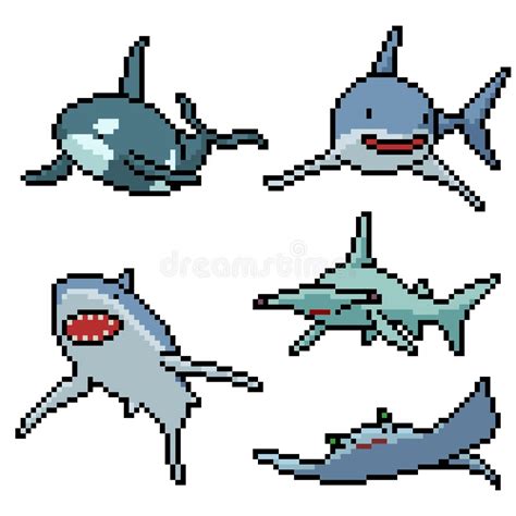 Pixel Art Icon Fish Stock Illustrations Pixel Art Icon Fish Stock