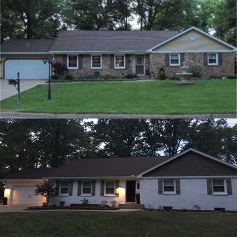 Before And After 1966s Ranch Limewashed Brick Custom Shutters And