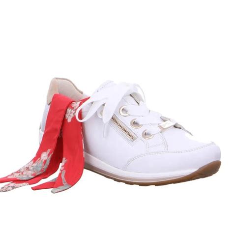 Ara Osaka White And Beige Side Zip Trainers Millars Shoe Store