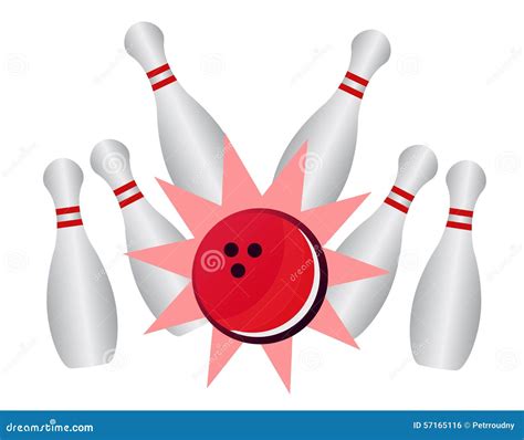 Bowling Strike Vector Bowling Pins And Ball Stock Vector