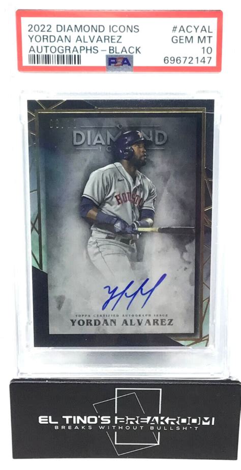 Yordan Alvarez Autographed Signed 2022 Topps Diamond Icons Black Auto