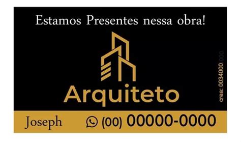 Placa Arquiteto Obra X Parcelamento Sem Juros