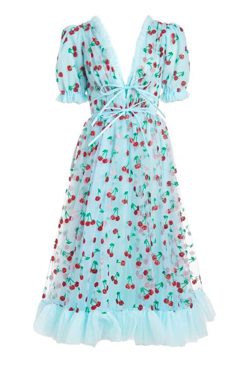 Cherry Midi Dress in 2021 | Cherry dress, Dresses, Fancy dresses