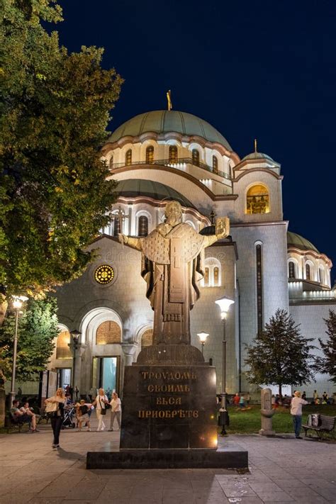 Church of Saint Sava at Night, in Belgrade, Serbia Editorial ...