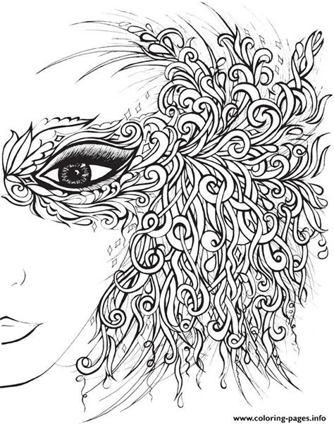 Creative Haven Fanciful Faces Adults 4 Coloring Page Printable