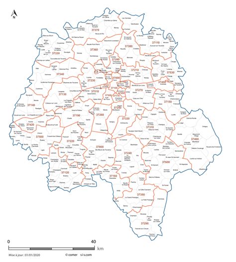 Carte Des Codes Postaux D Indre Et Loire