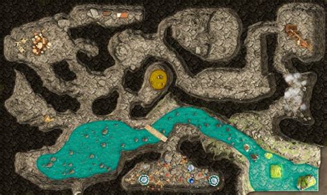 A Brightened Unlabelled Version Of My Cragmaw Cave Hideout Map From