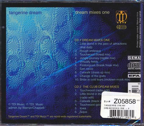 SEALED NEW CD Tangerine Dream - Dream Mixes One 718756300526 | eBay