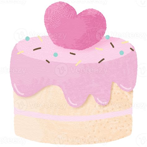 Cute Pastel Cupcake With Heart Topping Png