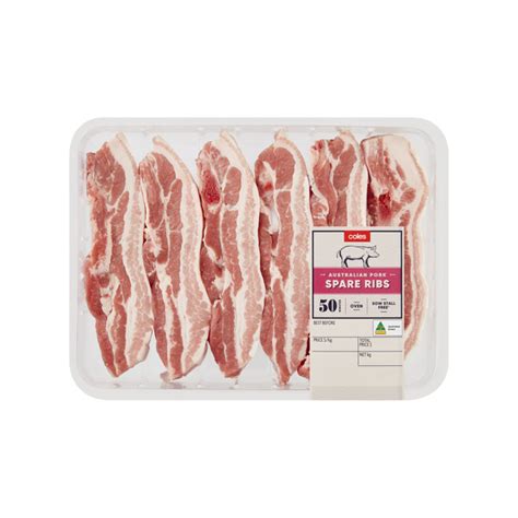 Buy Coles Pork Spare Ribs Rr 11x9 Large Tray Approx 800g Coles