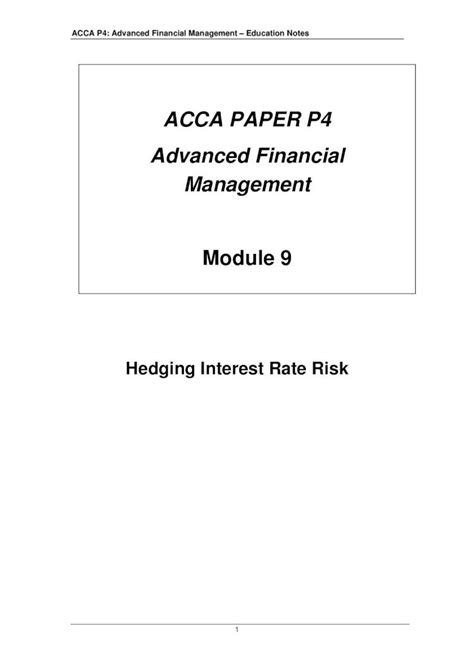 Pdf Acca Paper P Advanced Financial Managementacca P Advanced