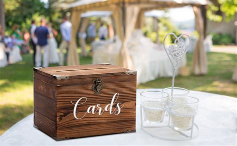 Sumnacon Vintage Cm Holz Kartenbox Mit Deckel Schloss Hochzeit