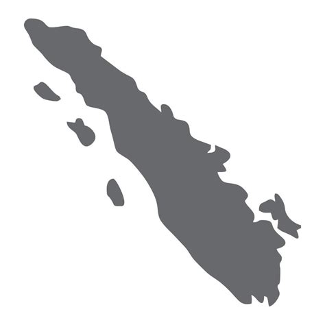 Mapa De Sumatra Una Provincia De Indonesia Simple Icono Gris Plano