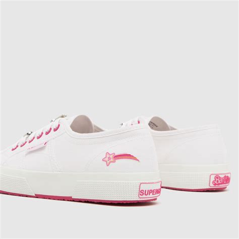 Womens White Pink Superga Barbie Movie Pins Trainers Schuh