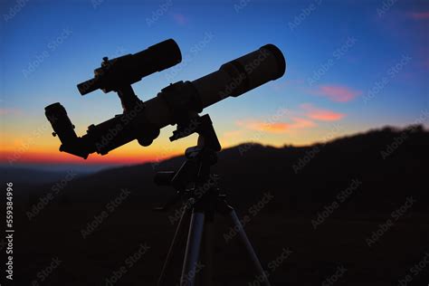 Astronomy telescope for observing night sky, Moon, planets, stars and ...