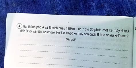 Solved Hai ThÃ Nh Phá‘ A VÃ B CÃ¡ch Nhau 135km LÃºc 7 Giá 30 Ä‘i Tá