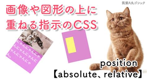 Positionの【absoluteやrelative】画像や図形の上に重ねる指示のcss Nyancode