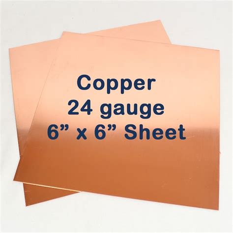 Copper Sheet 24 Gauge 6 X 6 Inches Choose Your Quantity