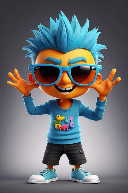 Premium Photo Crazy Cartoon Character With Sunglasses