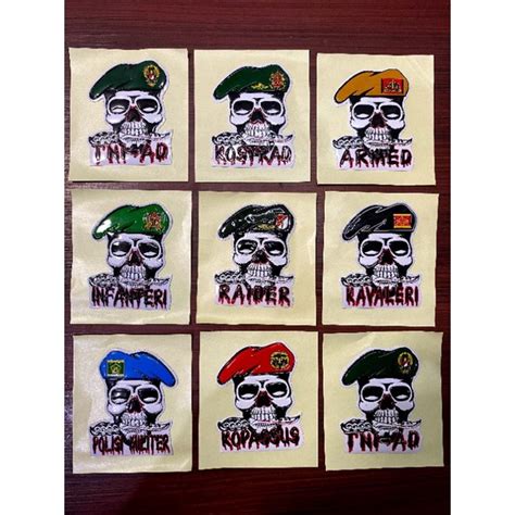 Jual Stiker Timbul Tni Ad Baret Pm Armed Kopassus Shopee Indonesia