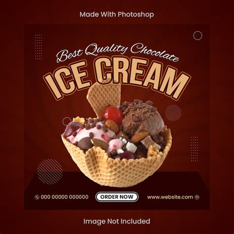 Premium PSD Delicious Ice Cream Social Media Post Design Template