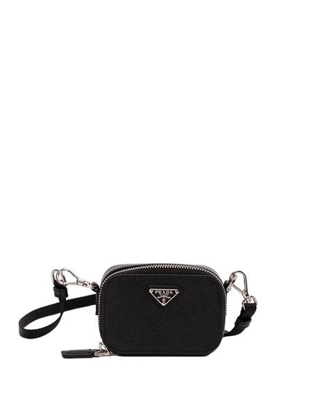 Prada Saffiano Leather Mini Pouch In Black For Men Lyst