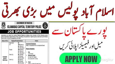 Islamabad Police Constable Jobs 2022 How To Apply Islamabad Police