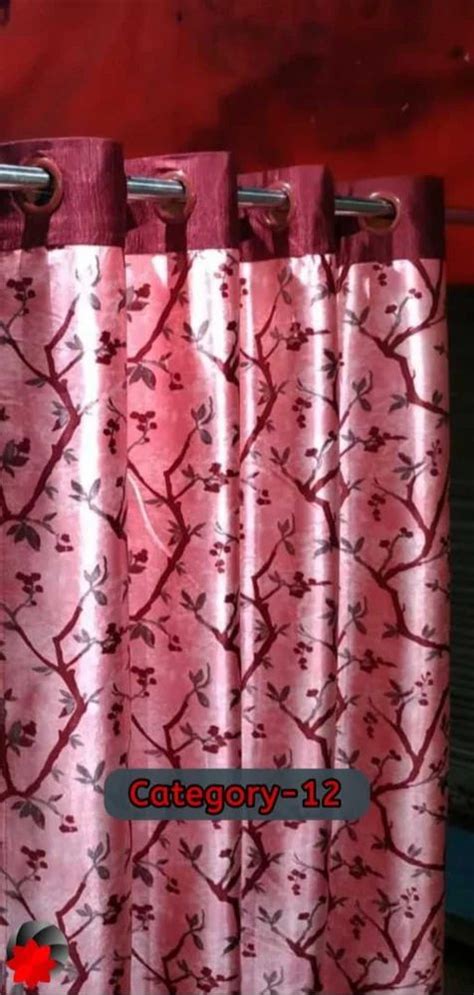 Printed Polycotton Pink Brown Stylish Polyester Window Curtain For