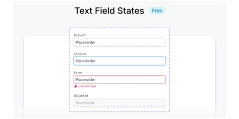 Text Field Different States Free Figma