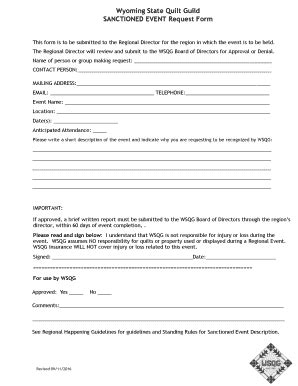 Fillable Online Sanctioned Event Request Form Fax Email Print Pdffiller