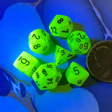 Chessex Vortex Bright Green Mini Polyhedral 7 Die Set Knave Of Cups