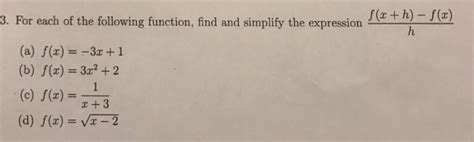 Solved 2 Let F X 2x2 X 1 Find And Simplify Each Of