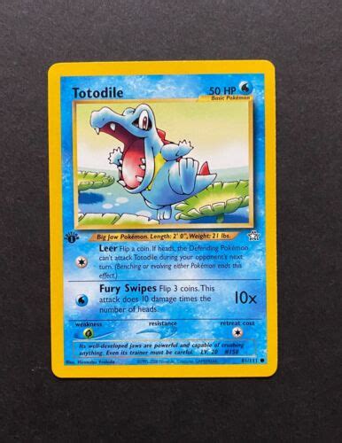 Totodile Neo Genesis St Edition Common Pokemon Tcg Ebay