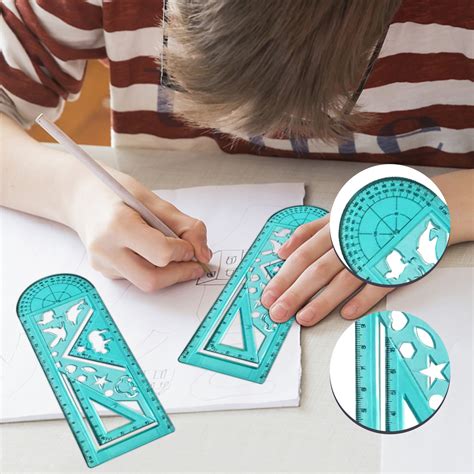 Multifunctional Geometric Ruler Drawing Ruler Plastic Template Ruler