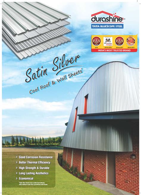 Tata Durashine Satin Silver Roofing Sheet 0 45mm Thickness 0 47 Mm At