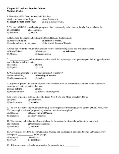 Ap Human Geography Answer Key