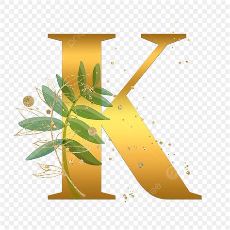 Gold Letter K Png Image Wedding Gold Branch Leaves Gold Letter K