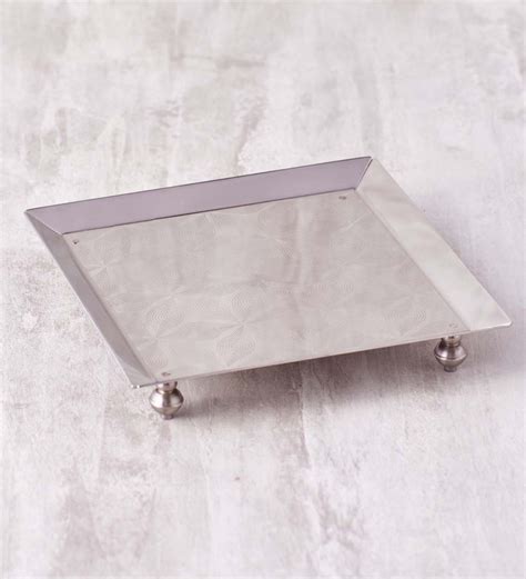 Buy Premium Square Silver Stainless Steel Appetizer Platter At Off