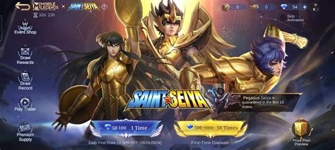 Bocoran Event MLBB X Saint Seiya Mobile Legends ML Gemskul