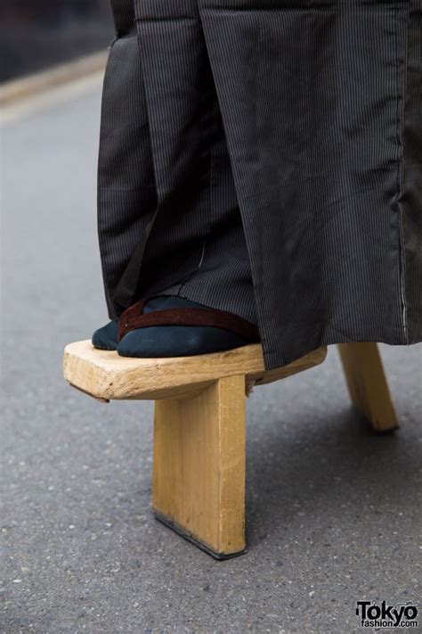 Traditional Japanese Fashion And Tengu Geta Sandals In Harajuku Tokyo