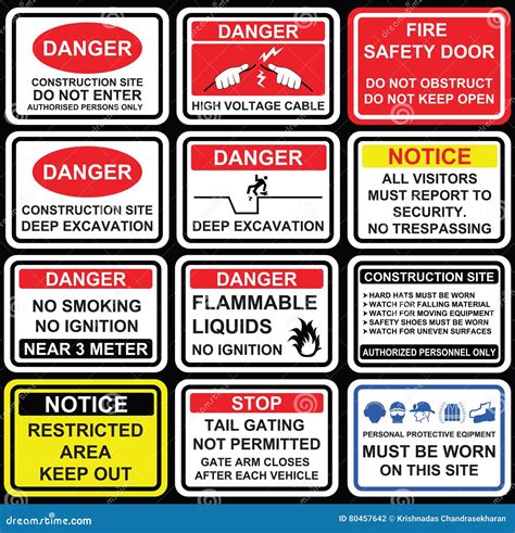 Construction Safety Signs Vector