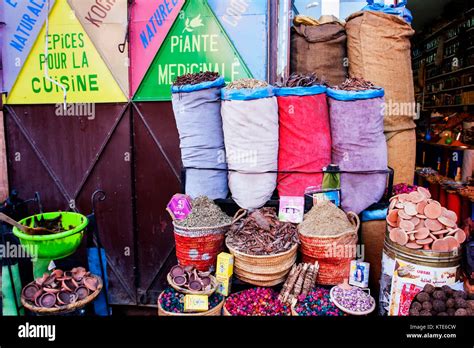 Spices In A Souk In Marrakesh Morocco Stock Photo Alamy