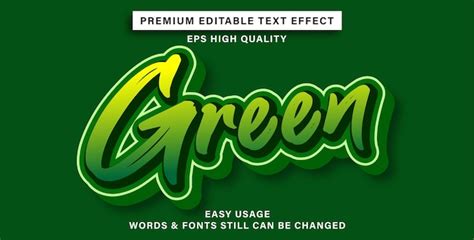 Effet De Texte Modifiable Vert Vecteur Premium