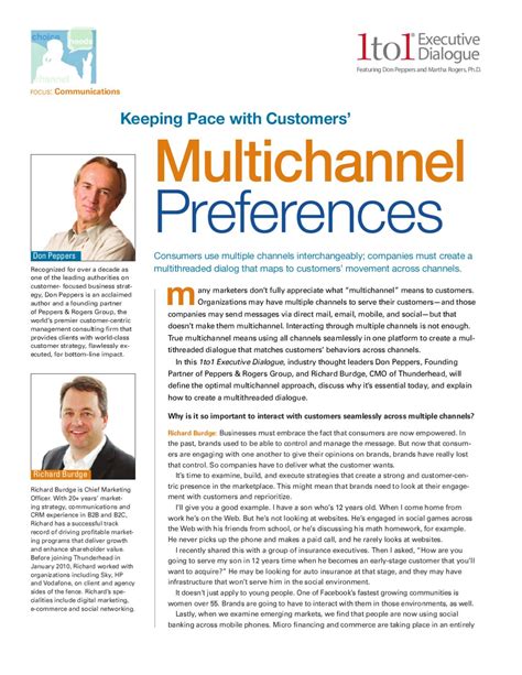 Keeping Pace With Customers Multichannel Preferences By SCRM SCRM Issuu