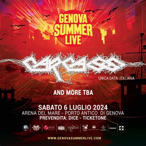 Carcass Genova Summer Live Per Estatespettacolo Porto Antico Di