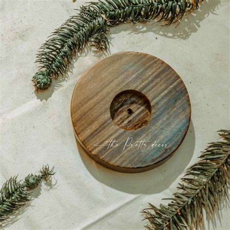 Miếng Gỗ Decor Kệ Đôn Gỗ Đặt Cốc Kê Cây Đế Đèn Chân Đèn Decor