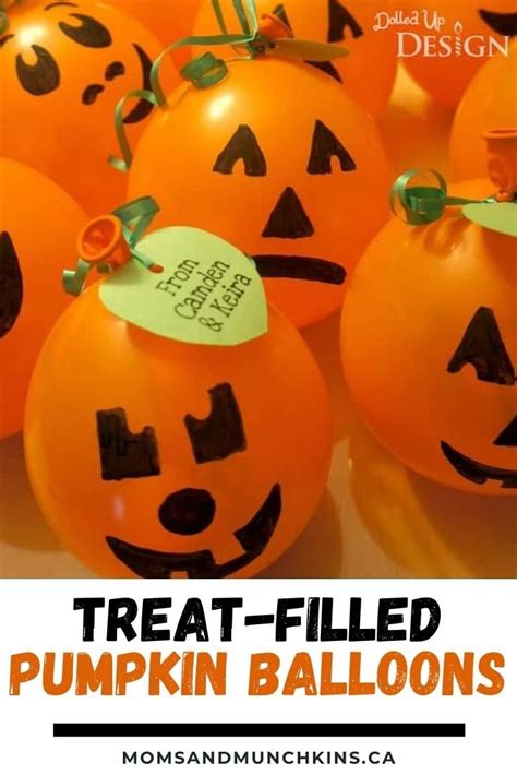 Treat Filled Pumpkin Balloons Moms Munchkins Halloween Birthday