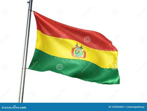 El Agitar De La Bandera Nacional De Bolivia Aislado En El Ejemplo